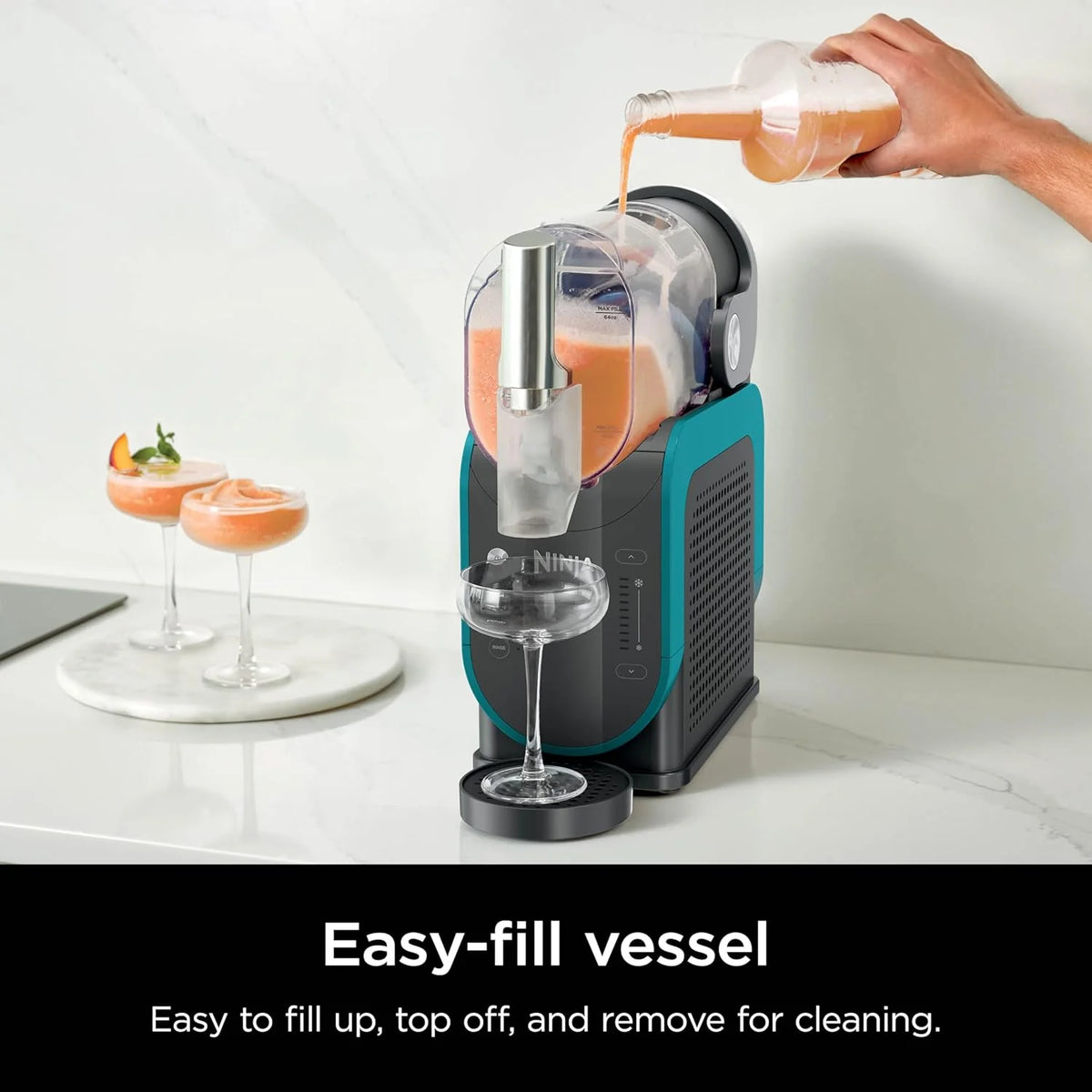 SLUSHi with RapidChill Technology. 88 oz. Frozen Drink & Slushie Machine. 5 Preset Programs. Margaritas. Frappés. and More. Premium Accents. Black. FS301