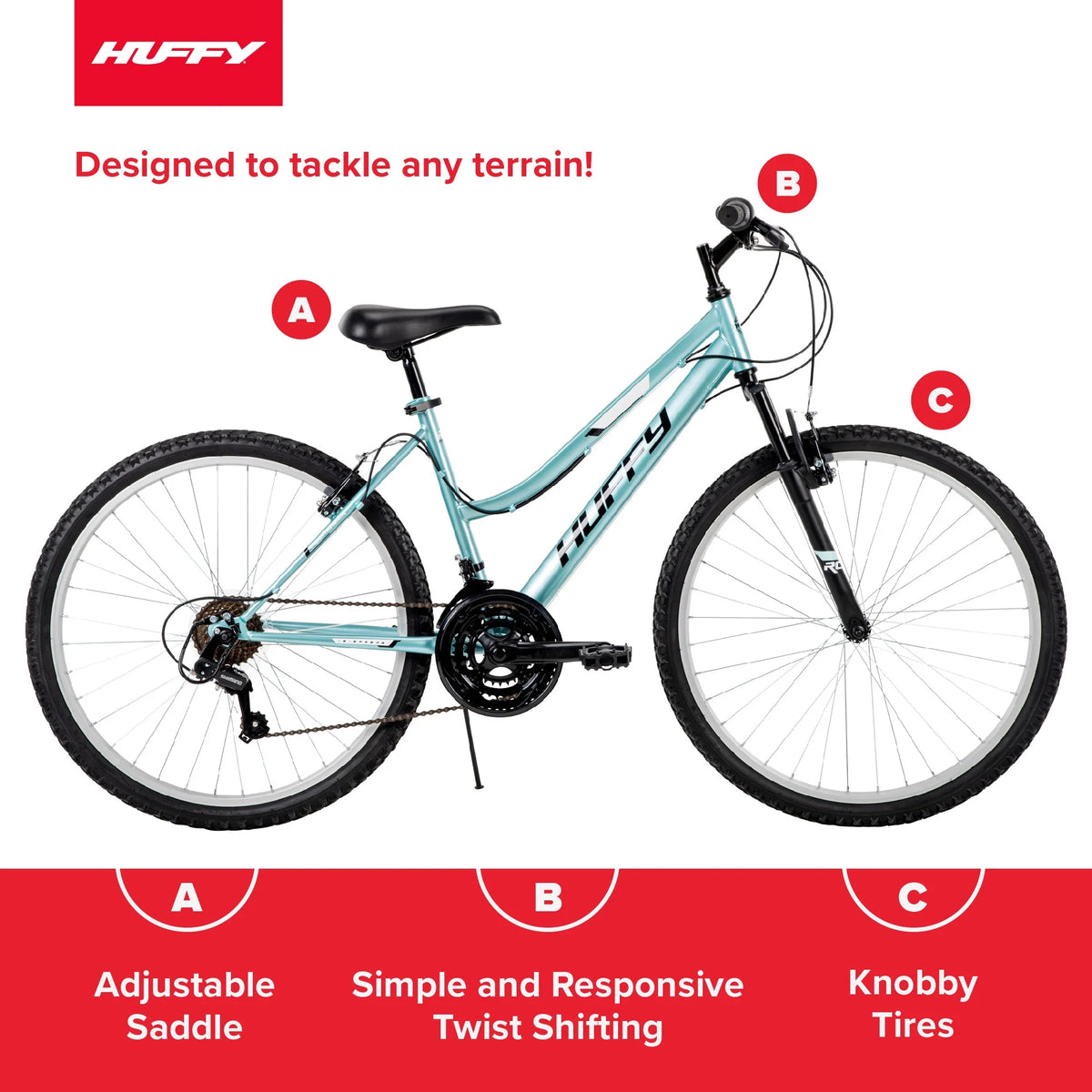 Huffy 26" Rock Creek Mountain Bike, Fits Riders 5'0"+, Mint, Adult, Women'S